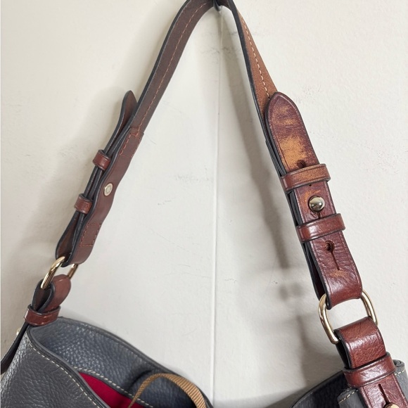 Dooney And Bourke Cooper Hobo Leather Shoulder bag grey brown - Picture 5 of 11
